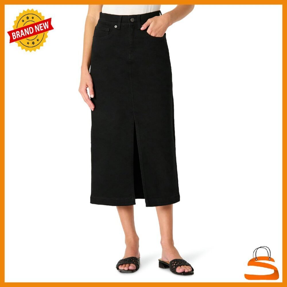 Women's High-Rise Long Denim Skirt Regular Fit 34" Length